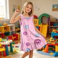 thumbnail image 4 of FYDUU 4th Of July Dress For Girls Nightgowns Summer Floral Dress Sleeveless Ruffle Spaghetti Strap Sleep Dress Casual Nightgown Soft Sleepwear 9-10 Years, 4 of 6