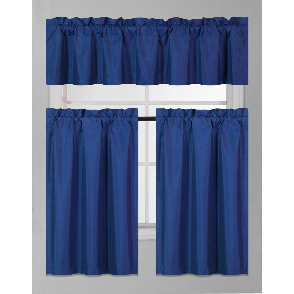 K3 Set Kitchen Royal Blue 3 Pieces 2 Panels ,1 Valance, Bathroom