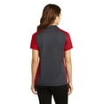 thumbnail image 2 of Sport-Tek Ladies Colorblock Micropique Sport Wick Polo-S (Iron Grey/ True Red), 2 of 6