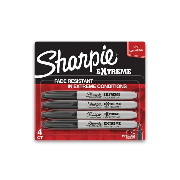 Sharpie Extreme Permanent Markers Fine Point Black 4 Count