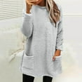 thumbnail image 3 of Enjoytime Womens Shirts Crewneck Long Sleeve Tee Tops Shirt with Pockets Casual Loungewear Streetwear Tunic Top Fall Winter Trendy Clothing, 3 of 4