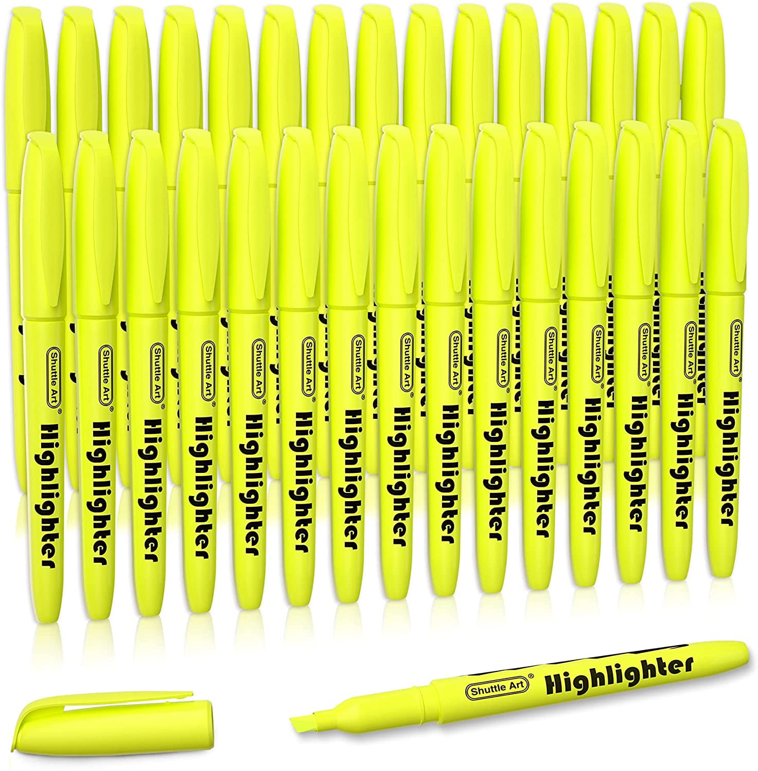 6Pc NEON HIGHLIGHTER MARKER PENS Assorted Colours Office/School/Home Pack Set 
