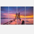thumbnail image 2 of Broken Wooden Bridge at Sunset - Pier Seascape Canvas Art Print, 2 of 3