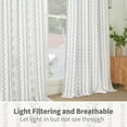 thumbnail image 6 of Boho Curtains for Bedroom - Bohemain Grey Semi Sheer Curtains 63 Inch Length Light Filtering Grommet Window Drapes for Farmhouse Living Room, Each 52 Inch Wide, 2 Panels Set, 6 of 18