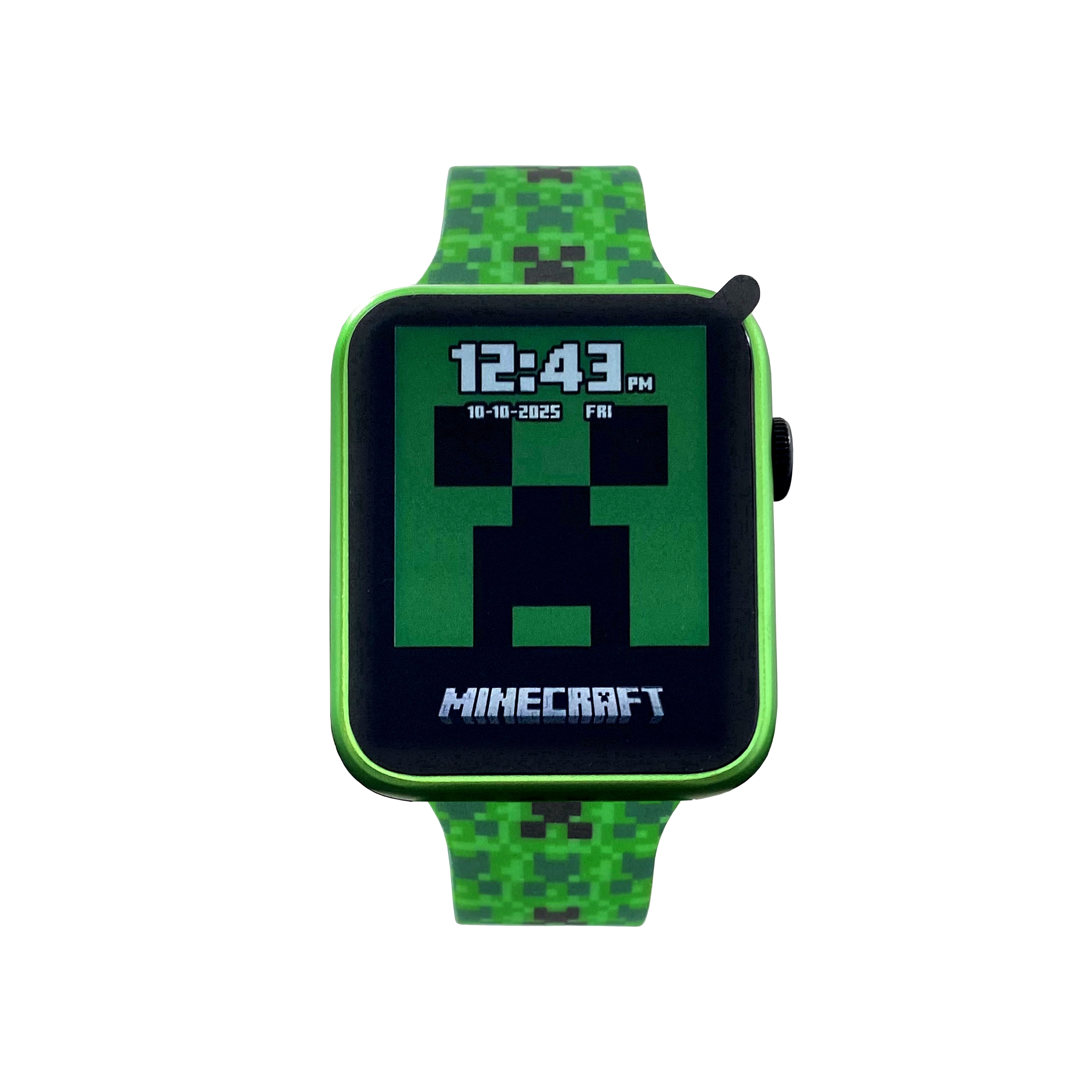 Minecraft iTime Adult Smart Watch with Fitness & Sleep Tracking, Heart Rate Monitor, Multi-Sport Modes, Custom Watch Faces, Android & iOS Compatible – Green