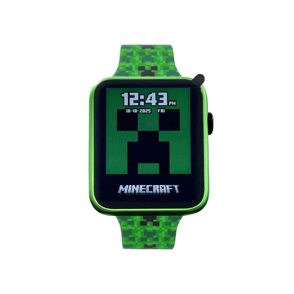 Minecraft iTime Adult Smart Watch with Fitness & Sleep Tracking, Heart Rate Monitor, Multi-Sport Modes, Custom Watch Faces, Android & iOS Compatible – Green