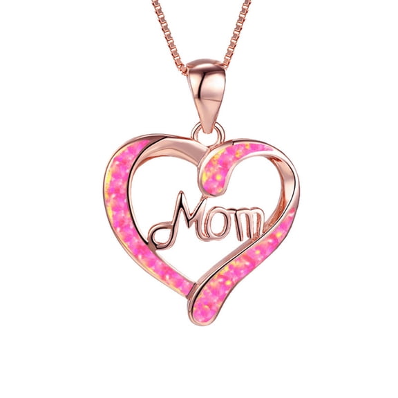 DESIGNICE Mom Birthday Gifts,Chic Heart-Shaped Gifts for Mom Birthday,Meaningful Mother Birthday Gifts with "MOM" Pendant,Versatile Necklaces for Women for Different Occasion,PINK