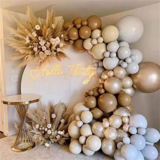 Juego de guirnaldas con forma de arco con forma de globo, 128 unidades, globos de látex