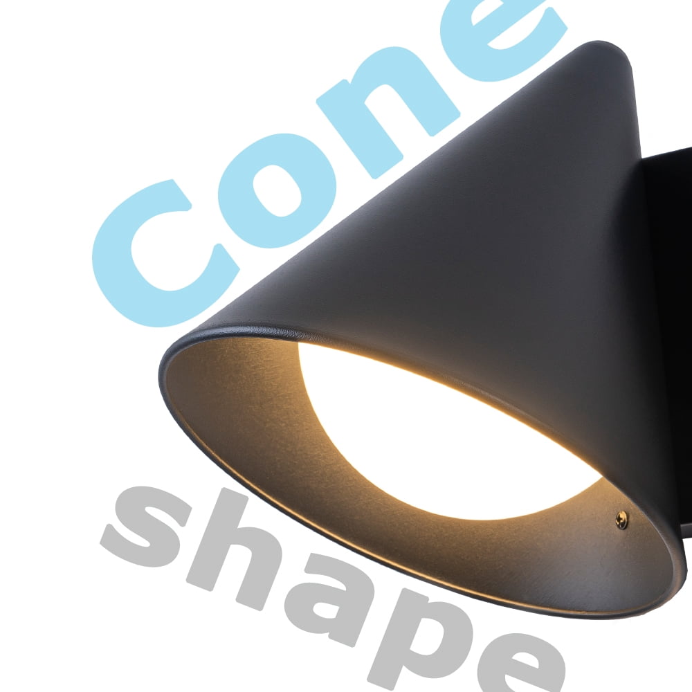 Dark Sky Mate Black Outdoor Led Wall Sconces Set of 2,6W Warm white