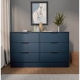 thumbnail image 4 of Kappesberg Fresno Modern 3-Piece Bedroom Set – 6-Drawer Dresser & Two 2-Drawer Nightstands – Blue - for Adults and Teens, 4 of 9