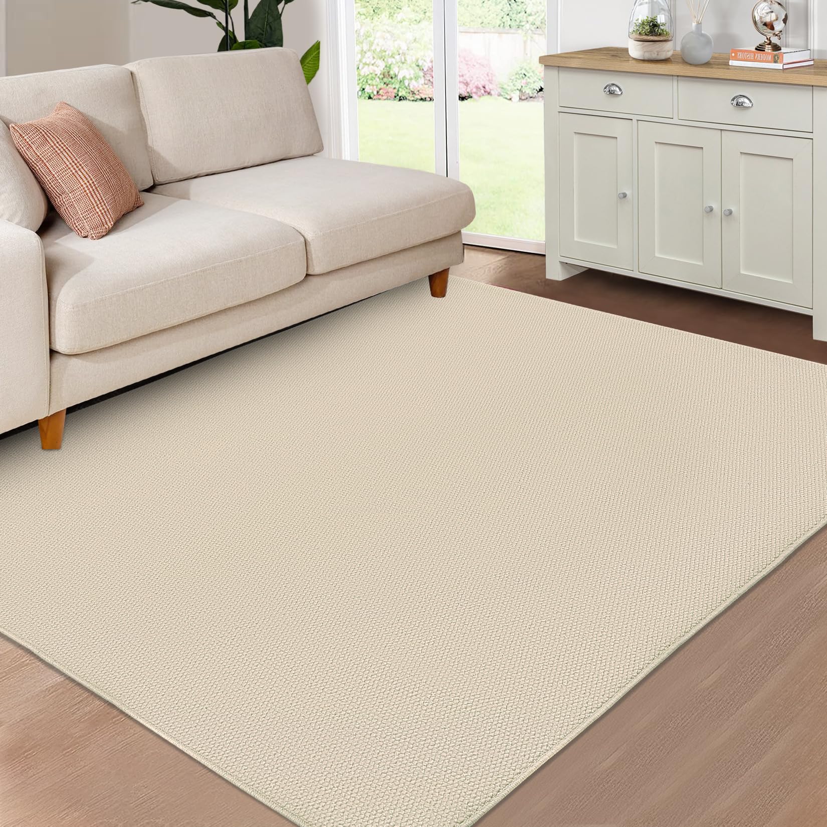 Rugs for Living Room,Area Rug Washable Rugs for Living Room Bedroom Office Nursery Modern Solid Area Rug Contemporary Minimalism Rug Low Pile Neutral Soft Rug Non Slip Farmhouse Floor Cover