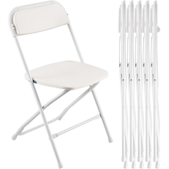 STAWAY 6 Pack Folding Chairs - Heavy Duty Metal Frame, Waterproof PP Seat, Ergonomic Design, Portable & Lightweight for Events, Camping, and Parties