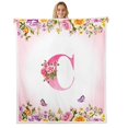 thumbnail image 1 of Erosebridal Monogrammed Sherpa Blanket 90x90,Personalized Initial Throw Blanket for Couch,Letter Decoration, 1 of 7