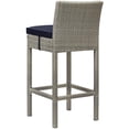 thumbnail image 5 of Contemporary Modern Urban Designer Outdoor Patio Balcony Garden Furniture Bar Side Stool Chair, Set of Four, Fabric Rattan Wicker, Navy Blue, 5 of 5