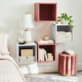 thumbnail image 3 of Better Homes & Gardens Wall Mounted Cube Shelves, Set of 4, Rose and White Textured Finish, 3 of 12