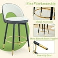 thumbnail image 5 of LUFTUT Bar Stools Set of 2, 25" Kitchen Island Stools, Swivel Barstools with White & Dark Grey Two-Tone PU Leather Upholstery & Black Metal Legs, Modern Breakfast Bar Chairs, 5 of 8