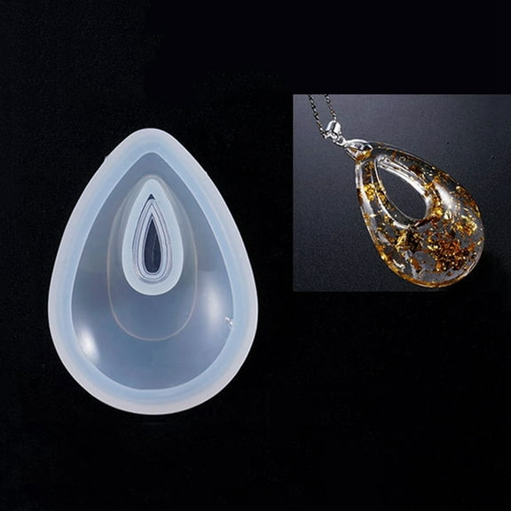 5 pc Silicone Molds Resin Casting Molds For UV Resin Epoxy Resin Jewelry Making teardrop White 52x39x13mm Hole: 8x16mm Inner Size: 43x30mm