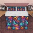 thumbnail image 1 of Fantasmas de colores, juego de funda nórdica y funda de almohada de fantasía, ropa de cama estética con cremallera,, 1 of 5