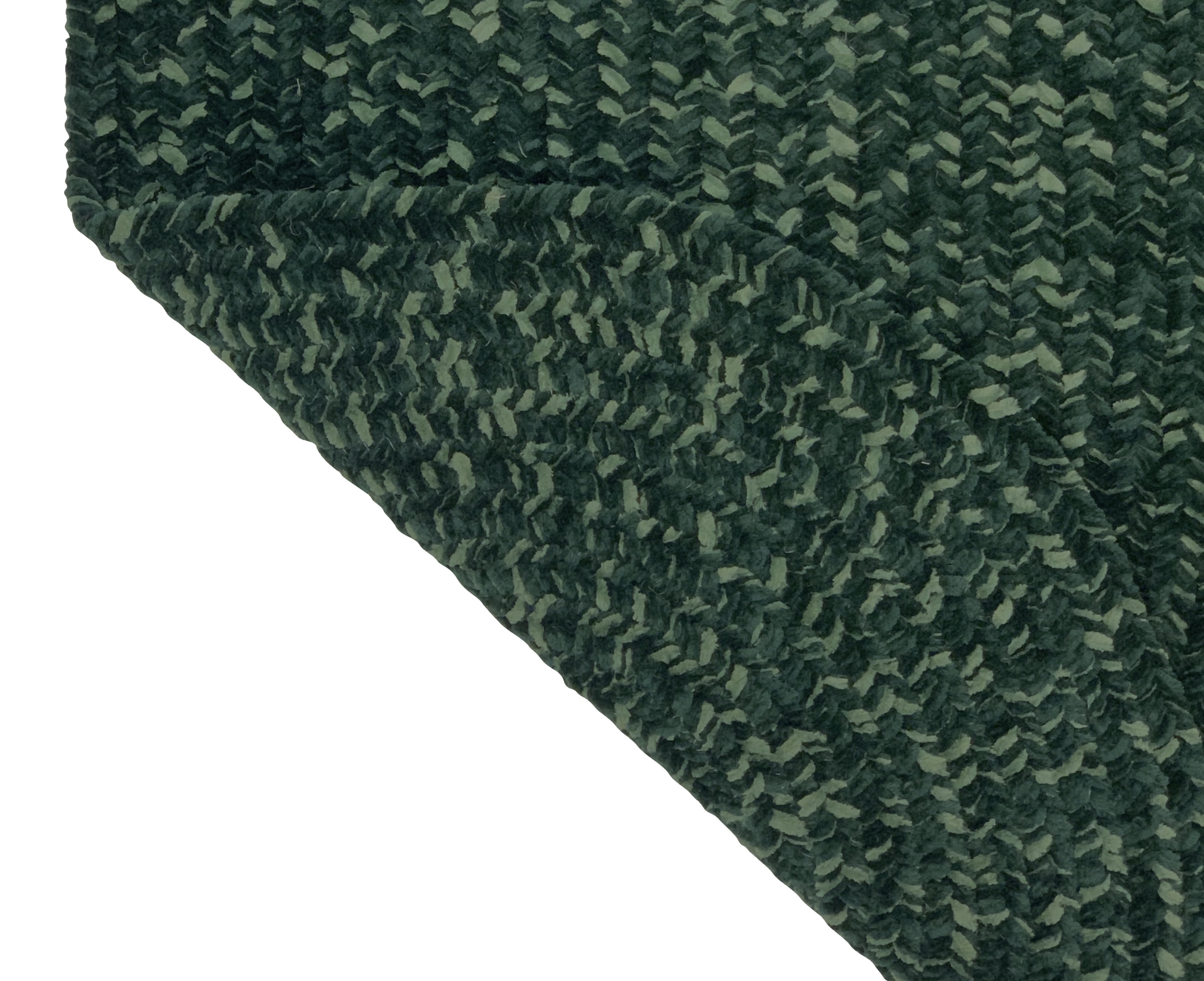 Better Trends 42" x 66" Oval Braided Rug 100% Polyester Durable and Stain Resistant Reversible Indoor Area Utility Rug, Chenille Tweed Collection - Diluth & Emeralad