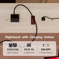 thumbnail image 4 of DENEST Modern LED Nightstand with 2 Drawers & Charging Station, White, 4 of 9
