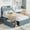 blue, variant on Full Size Bed Frame with 2 Storage Drawers, Bedframe with Storage Headboard, Upholstered Bed Frame, No Box Spring Needed, Easy Assembly, Yellow