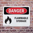 thumbnail image 4 of (2 Pack) Flammable Storage OSHA Danger Sign 14 Inch X 10 Inch Indoor / Outdoor Rust-Free Aluminum Metal Signs for Workplace, Workshop, and Construction Site, Made in the USA, 4 of 8