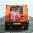 thumbnail image 4 of Haiem Spare Tire Cover , Wheel Cover with Striped Meat printed, Camper Spare Tire Cover Fit for Jeep Wrangler Rv SUV Truck Travel Trailer-15 inch, 4 of 8