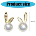 thumbnail image 5 of Delicate Floral Rabbits Ears Studs With Imitation Pearls Trendy Easter Jewelry For Women Fashionable Holiday, 5 of 8