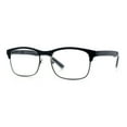 thumbnail image 4 of Classic Half Rim Contemporary Fashion Rectangle Powered Reading Glasses All Black +1.0, 4 of 7