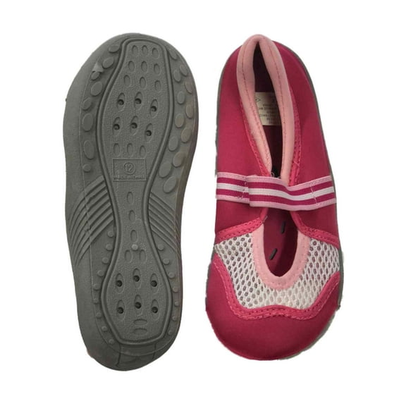 Beach Socks Girls Strappy Pink & White Aqua Socks Water & Shoes 12