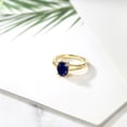 thumbnail image 4 of Gem Stone King 2.50 Ct Oval Blue Sapphire 18K Yellow Gold Plated Silver Solitaire Engagement Ring, 4 of 4