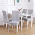 thumbnail image 6 of Dining Room Chair Covers Set of 6, Stretch Parsons Chair Slipcovers Removable Washable Spandex Printed Chair Seat Protector Cover for Hotel, Office, Ceremony, Banquet, Wedding Party (Leaves Grey), 6 of 6
