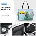 thumbnail image 3 of Xecao Dog Wrapped in Towel for versatile beach bag for women includes zipper pockets and waterproof material, ideal for vacations and adventures., 3 of 7