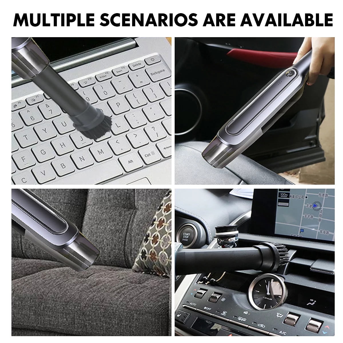 Wet Dry Dual-use Car Vacuum Cleaner Cordless Handheld Vacuum Powerful Cyclone Suction 15000Pa For Desktop Home Car 4000mAh