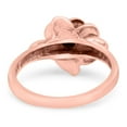 thumbnail image 4 of Rose Tone, Simulated Cubic Zirconia Size-9 Rose Flower Ring Round Shape 925 Sterling Silver, 4 of 7