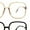 [2-Pack] Black and Beige, variant on Womens 90s Oversize Rectangular Butterfly Clear Lens Eyeglasses Beige Gold