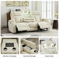 thumbnail image 5 of 2 Pieces Power Recliner Chair Sets,Faux Leather 3-Seat Reclining Sofa,Loveseat Recliner Chair for Living Room Furniture Set Home Theater Seating with Adjustable Headre,USB Ports,Cup Holders, 5 of 9