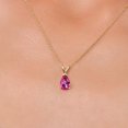 thumbnail image 3 of Gem Stone King 14K Yellow Gold Pure Pink Mystic Topaz Pendant Necklace for Women | 1.00 Cttw | Gemstone November Birthstone | Pear Shape 8X5MM | With 18 inch Chain, 3 of 6