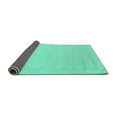 thumbnail image 2 of Ahgly Company Indoor Square Solid Turquoise Blue Modern Area Rugs, 5' Square, 2 of 4