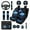 Blue Rose, variant on Vintage Flowers Car Seat Covers Set 14 Pcs with Steering Wheel Cover Auto Center Console Pad Seat Belt Pads Car Headrest Covers Stretch Polyester Fabric Cover for Cars