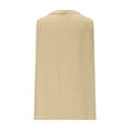 thumbnail image 5 of Women's Pleated Tank, Cotton Linen Solid Tops, Crew Neck Sleeveless Loose T-Shirt Blouse Workout Tank Tops for Women Beige XXL, 5 of 6