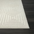 thumbnail image 3 of LR Home Astra 7'10" x 9'10" Ivory Geometric Plush Indoor/Outdoor Area Rug Rug, 3 of 8
