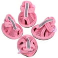 thumbnail image 1 of RomaMX 4 Piezas De Verano Transpirable Mascotas Botas Para Perros Sandalias De Malla Zapatos Para Perros Zapatillas Antideslizantes Suministros Para Mascotas (Rosa) - Tamaño 3, 1 of 7