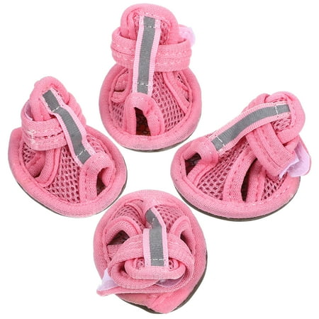 Monyance Pet Shoes Small Dog Summer Shoes - 4pcs Breathable Mesh Sandals  Anti-Sneakers(2.17X1.97X1.77Inches)