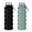Black+Dark Green, variant on NCQ Collapsible Water Bottles,16oz Capacity Portable Reusable Silicone Water Bottle,Leak-proof,with buckle,foldable storage,Lightweight Durable for Fitness,Cycling,Sports,Camping,Hiking (Green)