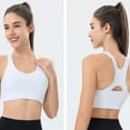 thumbnail image 2 of Arlun High Impact Sports Bras For Women Racerback Push Up Full Coverage Running Bras Workout Crop Tank Tops Longline Sports Bralettes White XL, 2 of 4