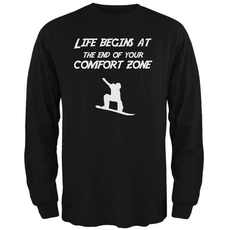 Comfort Zone Snowboarding Black Adult Long Sleeve (Best Clothes For Snowboarding)