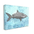 thumbnail image 3 of Stupell Industries Great White Shark Aqua Blue Ocean Water Splash Canvas Wall Art, 40 x 30, Design by Ale Saiz Studio, 3 of 5