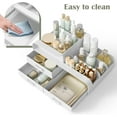 thumbnail image 2 of PandaTop Makeup Organiser, Large Countertop Vanity Cosmetic Stand Containers, Lipsticks Brushes Desk Storage Organizer with 3 Drawers and 9 Compartments , White, 2 of 8