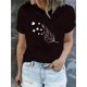thumbnail image 1 of Camiseta deportiva informal y moderna para mujer, con cuello redondo y manga corta, con estampado de corazón creativo, cómoda para verano y vacaciones. Camiseta deportiva de ocio., 1 of 8